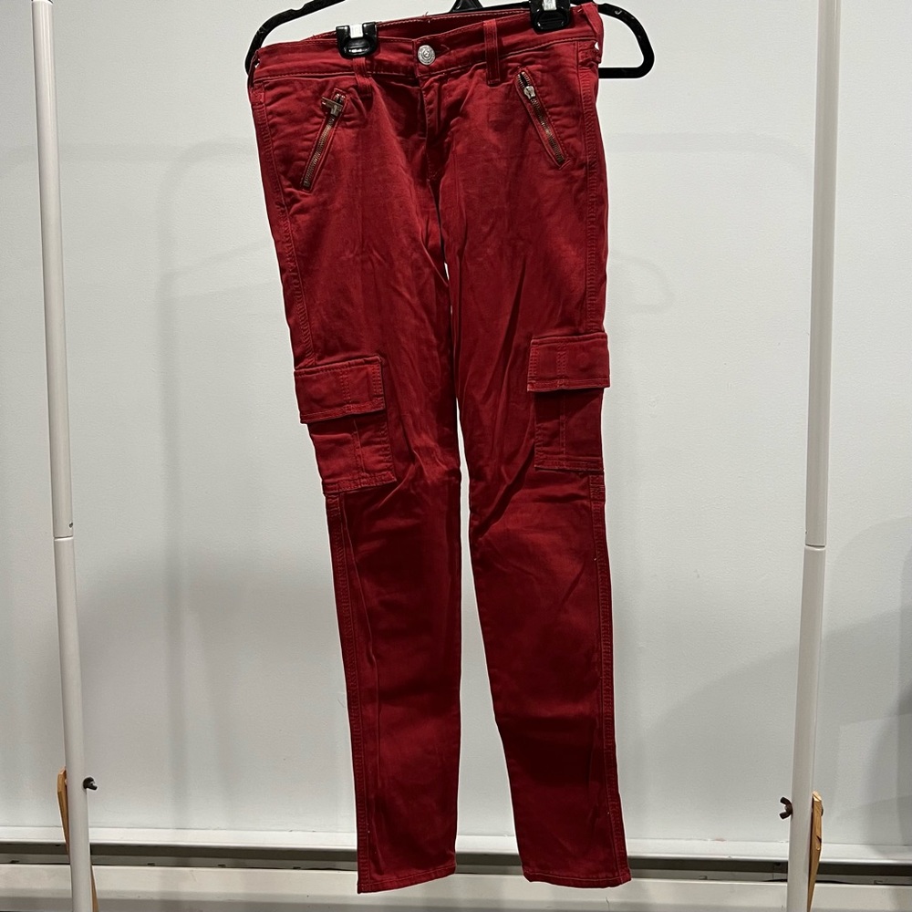 SOLD ON DEPOP/True Religion red cargo jeans
